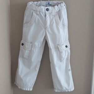 Old Navy light weight rolled up cargo pants adjustable waist - light beige - 3T